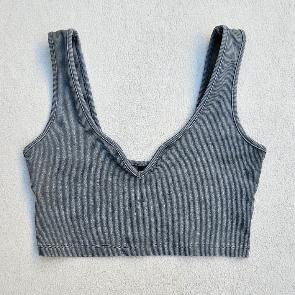 Wild Fable Gray Ribbed Crop Top Size XS